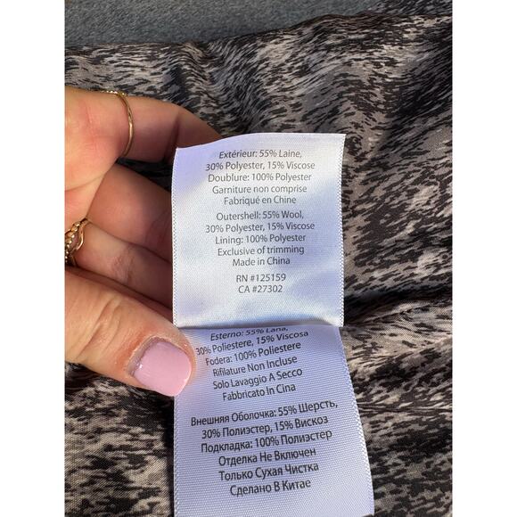 Soia & Kyo Grey Jemma Wool Blend Asymmetrical Side Pocket Car Coat - XS - Picture 16 of 16